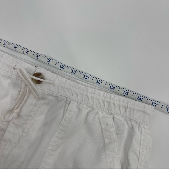 White Cargo Shorts Frayed Edge Utility Coastal Chic Beachy Effortless Vacation - Picture 4 of 11